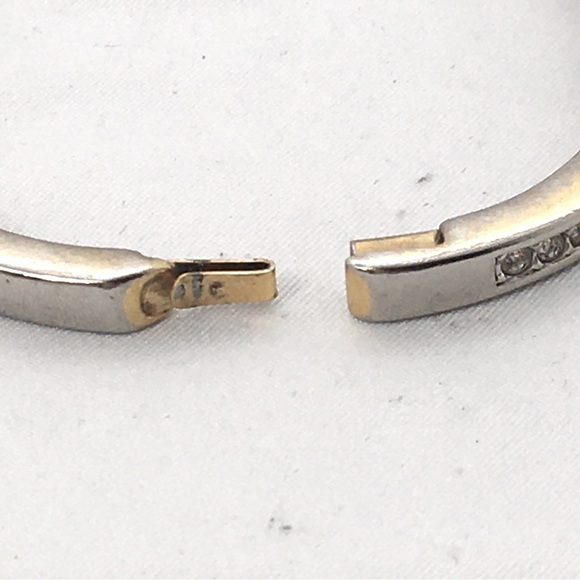 Vintage Swarovski Silver & Clear Crystal Hinged Bangle Bracelet - Picture 3 of 5